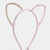 Yours Yours Pink Diamante Cat Ear Headband
