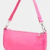 Yours Yours Pink Faux Croc Shoulder Bag