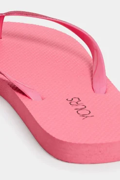 Yours Yours Pink Flip Flops In Extra Wide Eee Fit
