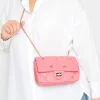 Yours Yours Pink Studded Quilted Chain Bag