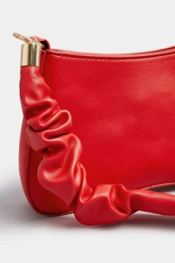 Yours Yours Red Ruched Handle Bag