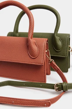 Yours Yours Rust Orange Top Handle Crossbody Bag