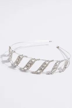 Yours Yours Silver Diamante Swirl Headband