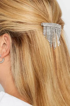 Yours Yours Silver Diamante Tassel Hairslide