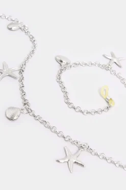 Yours Yours Silver Mixed Shell Sunglasses Chain