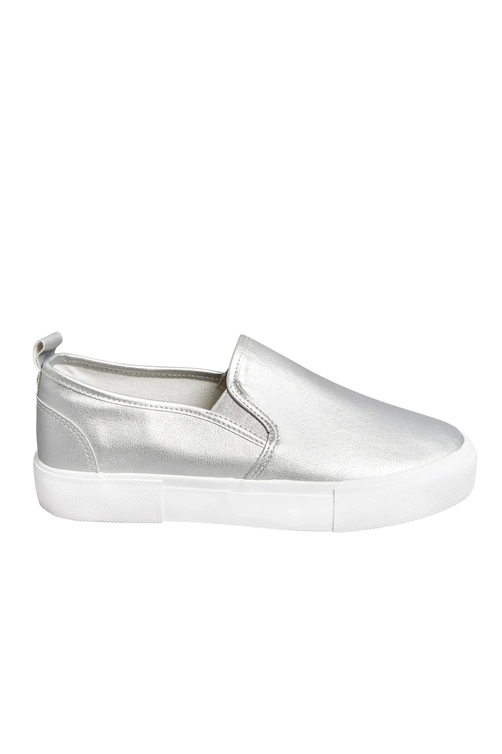Yours Yours Silver Slip-On Trainers In Wide E Fit