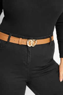 Yours Yours Tan Brown Double Ring Buckle Belt