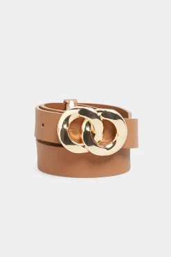 Yours Yours Tan Brown Double Ring Buckle Belt