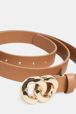 Yours Yours Tan Brown Double Ring Buckle Belt
