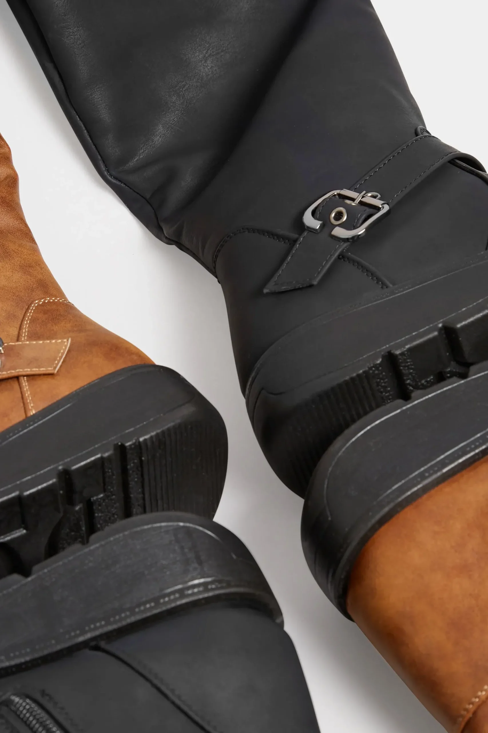 Yours Yours Tan Brown Knee High Wedge Boots In Wide E Fit