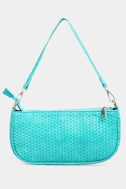 Yours Yours Turquoise Blue Woven Shoulder Bag