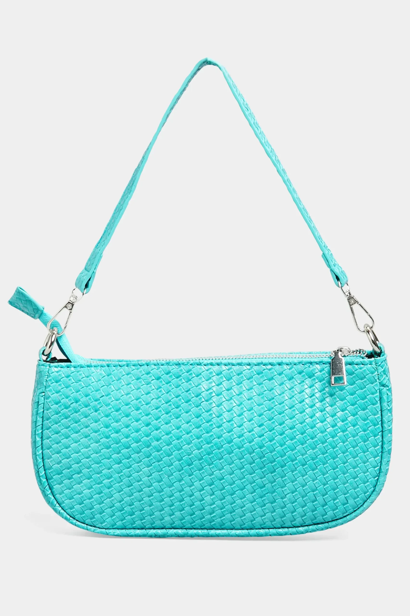 Yours Yours Turquoise Blue Woven Shoulder Bag