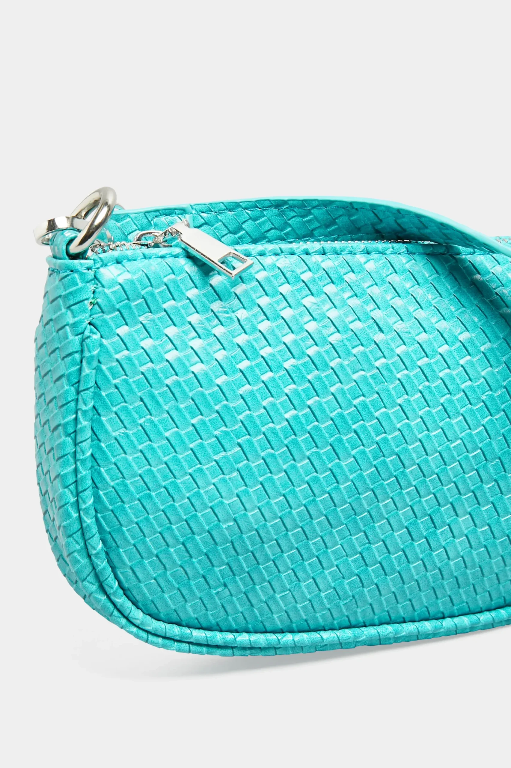 Yours Yours Turquoise Blue Woven Shoulder Bag