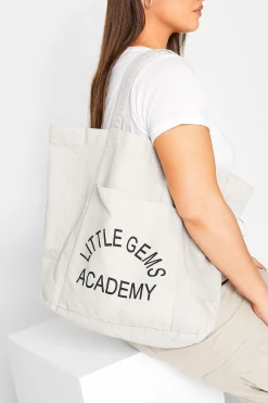 Yours Yours White Canvas Pocket Tote Bag