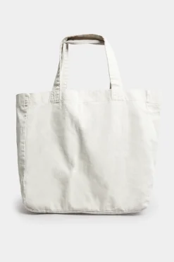 Yours Yours White Canvas Pocket Tote Bag