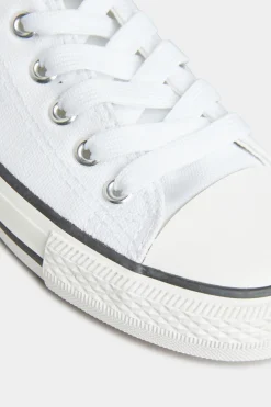 Yours Yours White Canvas Low Trainers In Wide E Fit
