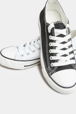 Yours Yours White Canvas Low Trainers In Wide E Fit