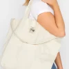 Yours Yours White Denim Shopper Bag