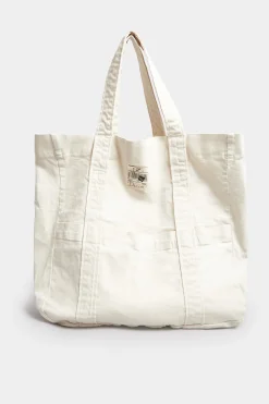 Yours Yours White Denim Shopper Bag
