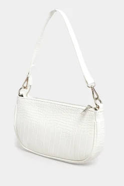 Yours Yours White Faux Croc Shoulder Bag