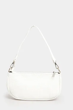 Yours Yours White Faux Croc Shoulder Bag