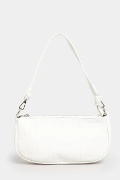 Yours Yours White Faux Croc Shoulder Bag