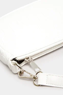 Yours Yours White Faux Croc Shoulder Bag