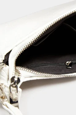 Yours Yours White Faux Croc Shoulder Bag