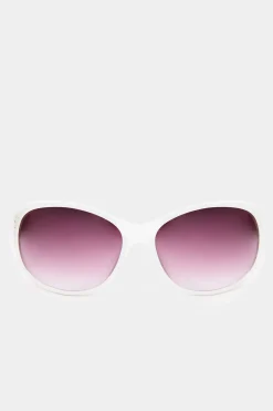 Yours Yours White Filigree Sunglasses