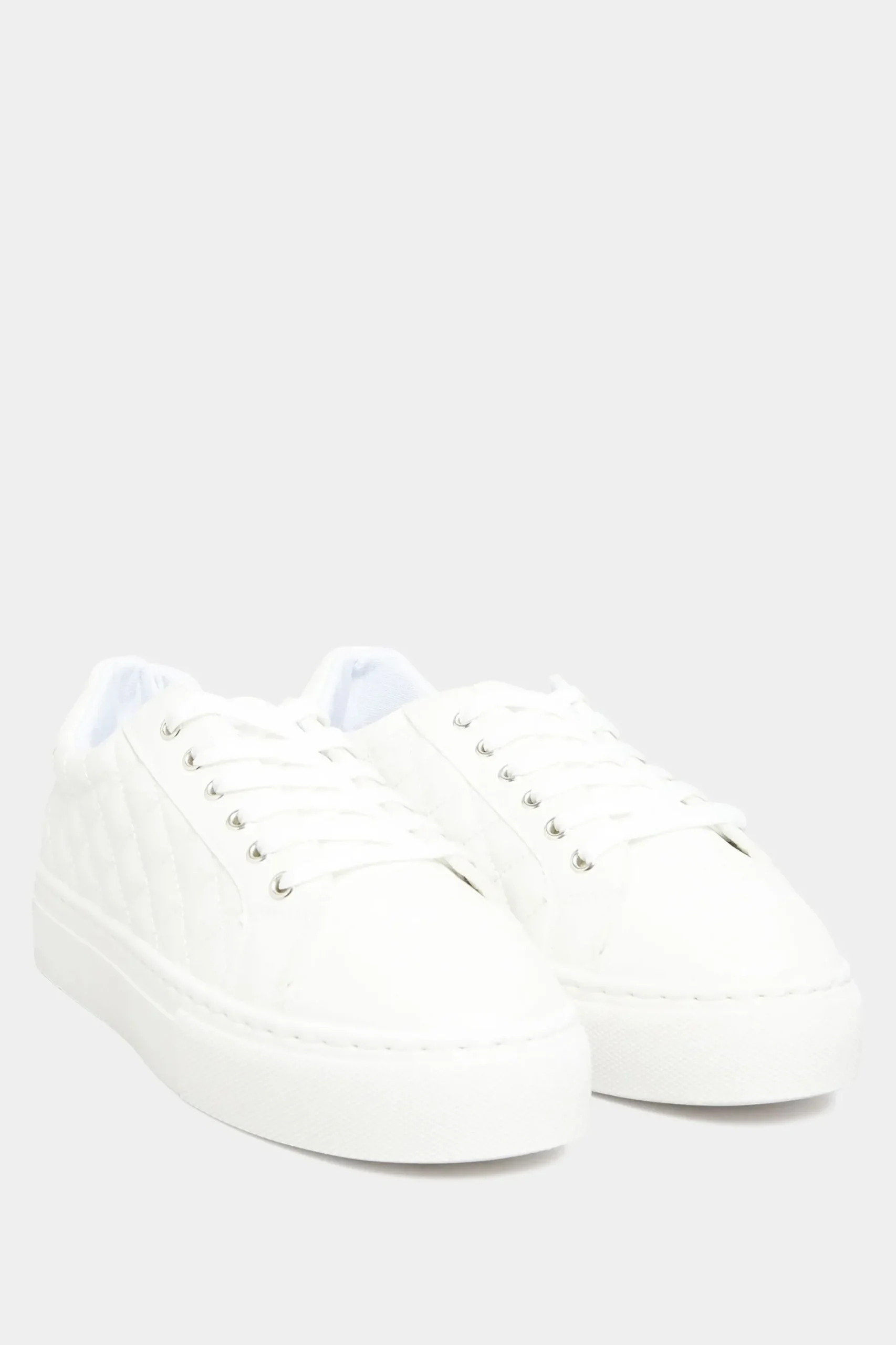 Yours Yours White Quilted Trainers Inextra Wide Eee Fit
