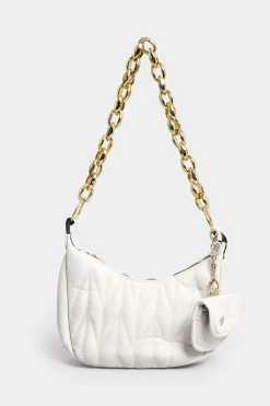Yours Yours White Quilted Multi Pocket Chunky Chain Bag