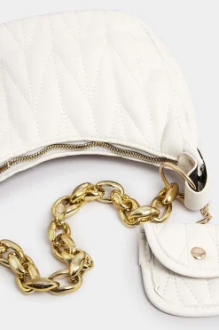 Yours Yours White Quilted Multi Pocket Chunky Chain Bag