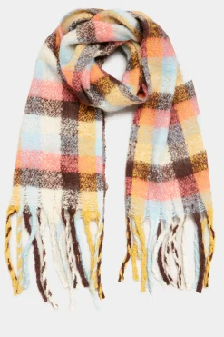 Yours Yours Yellow Check Super Soft Scarf